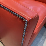 Vanguard Furniture Top Grain Leather Katie Swivel w/ Tack Head Accents CHAIR 30Wx34Dx33H
