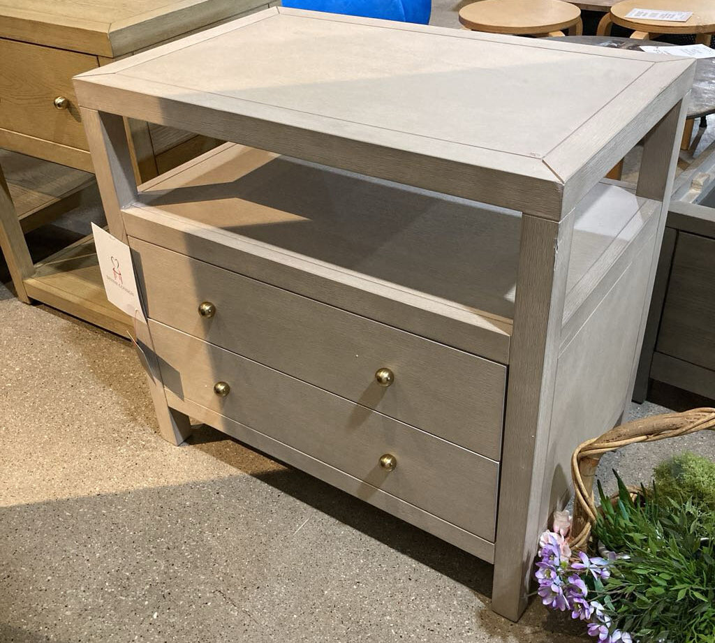 Celine 2-Drawer NIGHTSTAND Light Ash/Gold 27w17d26.5h