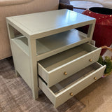 Celine 2-Drawer NIGHTSTAND Sage/Gold 27w17d26.5h
