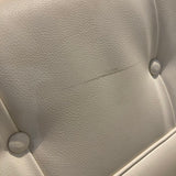 3pc Custom Tufted Leather Banquette FURNITURE Ivory 118w65d41h