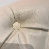 3pc Custom Tufted Leather Banquette FURNITURE Ivory 118w65d41h