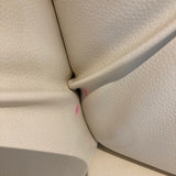 3pc Custom Tufted Leather Banquette FURNITURE Ivory 118w65d41h