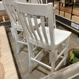 Traditional Slat Back Counter BAR/COUNTER STOOL White 19w17d41h