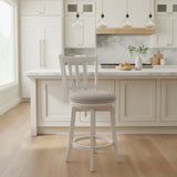 Presque Isle Wood Counter Height Swivel BAR/COUNTER STOOL White 17.5w19d39h
