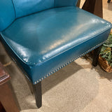 Hilton Faux Leather Armless Accent Chair LOUNGE CHAIRS Teal 27w24d32h