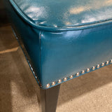 Hilton Faux Leather Armless Accent Chair LOUNGE CHAIRS Teal 27w24d32h