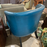Hilton Faux Leather Armless Accent Chair LOUNGE CHAIRS Teal 27w24d32h