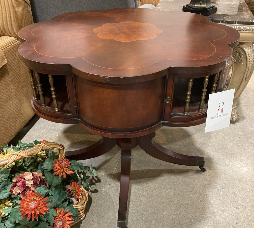 Clover Pedestal Occasional Table FURNITURE 35d29.5h