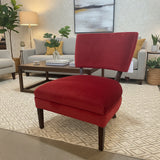 Nancy Corzine Low Profile Velvet Accent Chair CHAIR Red 25w23d30h