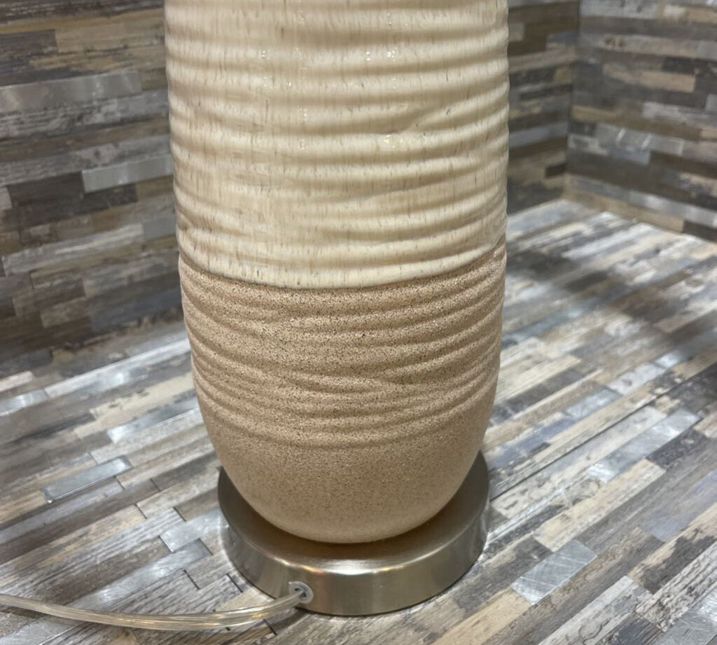 Two-Tone Textured w/ Drum Shade TABLE LAMP 16Wx30H