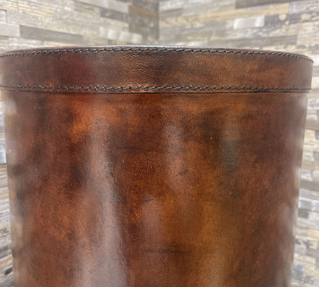 Leather Wrapped Umbrella / Cane Stand GIFT 11Wx24.5H