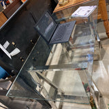 West Elm Chrome Saw Horse Base Glass Top DESKS 56Wx28Dx30H