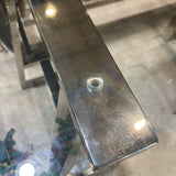 West Elm Chrome Saw Horse Base Glass Top DESKS 56Wx28Dx30H