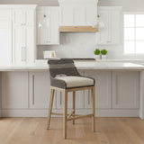 Essential for Living Tapestry Woven Rope Barstool BAR/COUNTER STOOL Dove White/Natural Gray 21w21.5d39h