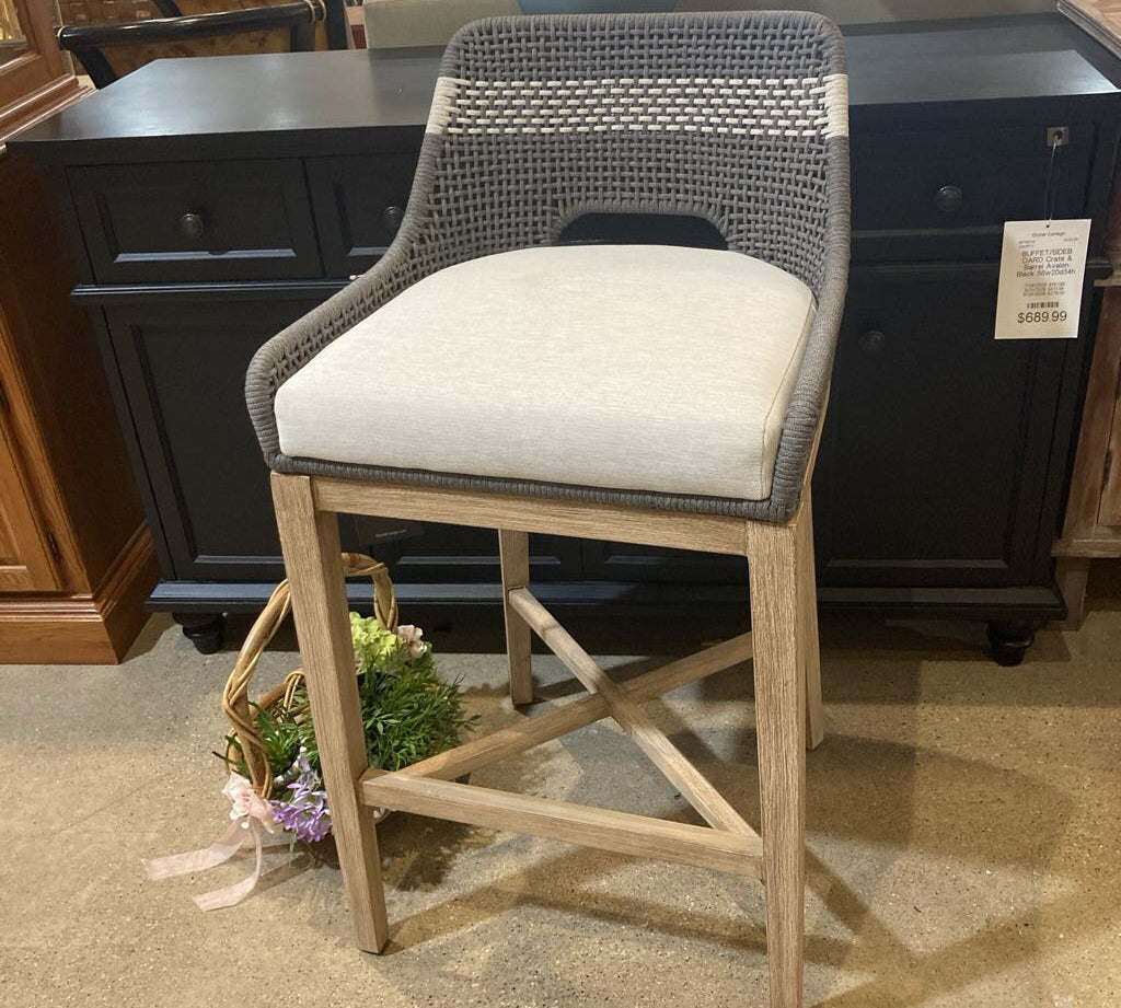 Essential for Living Tapestry Woven Rope Barstool BAR/COUNTER STOOL Dove White/Natural Gray 21w21.5d39h