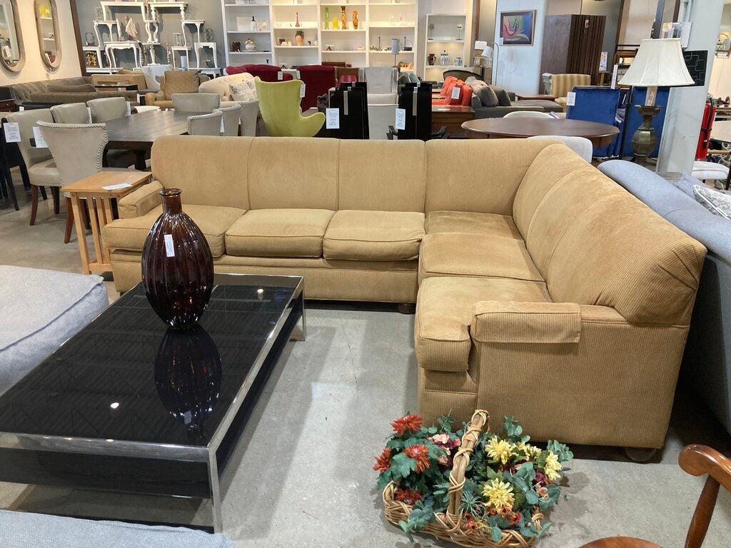 Drexel Heritage 2pc Corduroy L-Shape SECTIONAL 107w85d35h