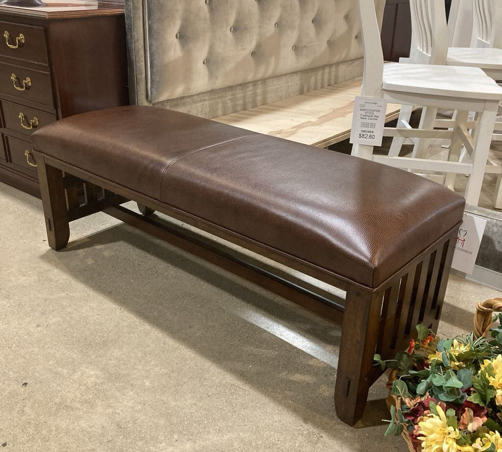 Walter E. Smithe Wrightwood Leather BENCH 50w18d18h