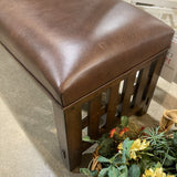 Walter E. Smithe Wrightwood Leather BENCH 50w18d18h