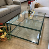 Roche Bobois 1990's Contemporary Glass & Metal COFFEE/COCKTAIL TABLE 49.5w33.5d16h