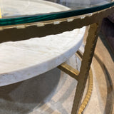 Howard Elliott Collection Tiered Marble & Antique Brass COFFEE/COCKTAIL TABLE 39d17h
