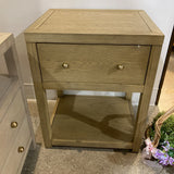 Celine 1-Drawer NIGHTSTAND Taupe/Gold 21w17d26.5h