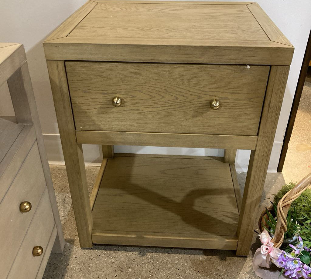 Celine 1-Drawer NIGHTSTAND Taupe/Gold 21w17d26.5h