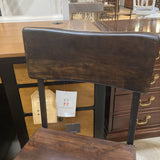 Cast Iron & Acacia Wood DINING CHAIRS 18w17.5d35h