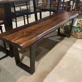 Cast Iron & Acacia Wood Dining BENCH 56w15d18h