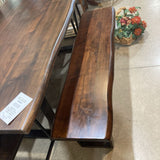 Cast Iron & Acacia Wood Dining BENCH 56w15d18h