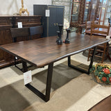 Cast Iron Base & Acacia Wood Top DINING TABLE 72w38d30h