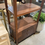 Celine 2-Drawer Etagere BOOK SHELF Walnut/Gold 28w16d70h