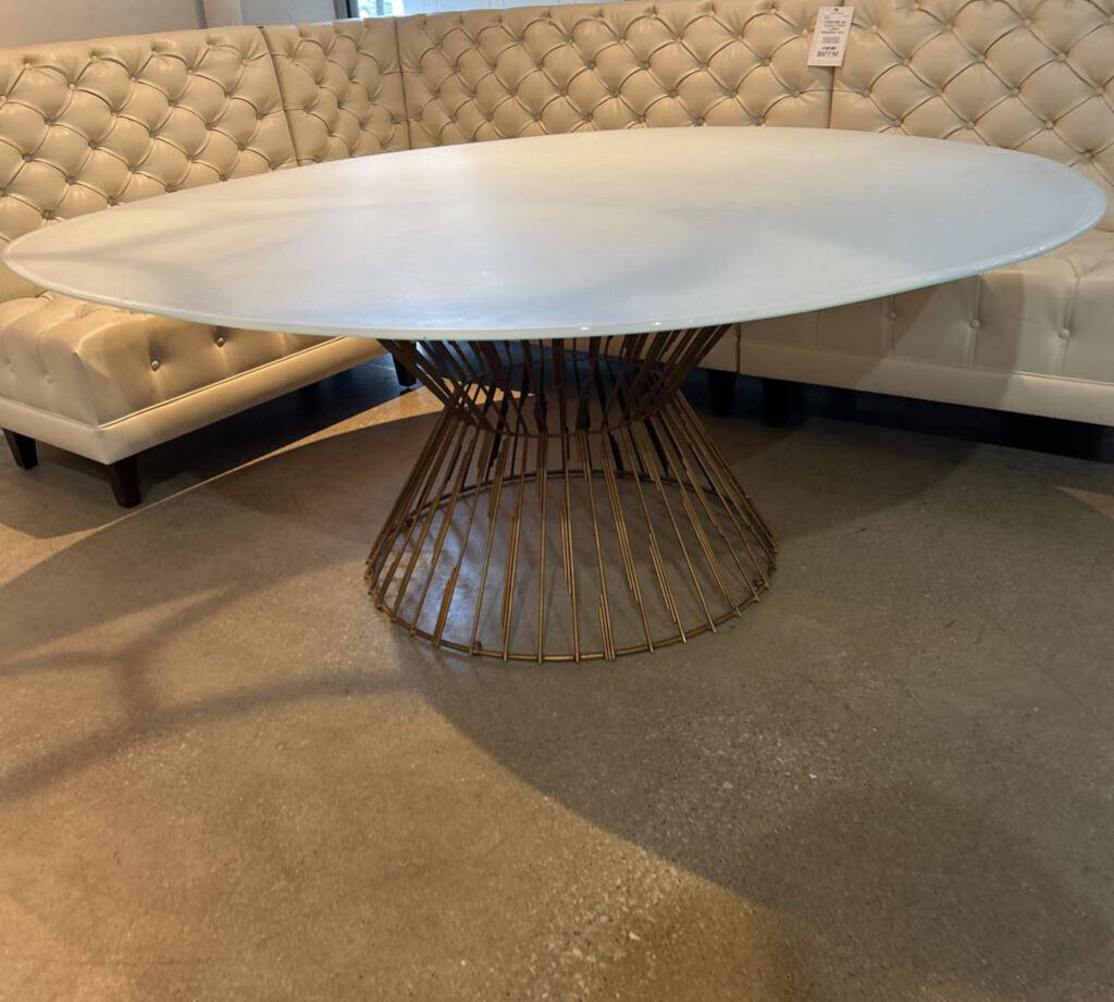 Custom Transparent Glass Oblong DINING TABLE 76d30h