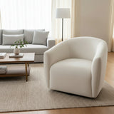 TOV Furniture Jordan Performance Velvet Swivel Accent Chair LOUNGE CHAIRS Cream Velvet-Flat 32.5w30d29.5h