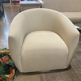 TOV Furniture Jordan Performance Velvet Swivel Accent Chair LOUNGE CHAIRS Cream Velvet-Flat 32.5w30d29.5h