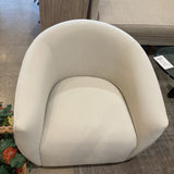 TOV Furniture Jordan Performance Velvet Swivel Accent Chair LOUNGE CHAIRS Cream Velvet-Flat 32.5w30d29.5h