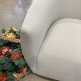 TOV Furniture Jordan Performance Velvet Swivel Accent Chair LOUNGE CHAIRS Cream Velvet-Flat 32.5w30d29.5h