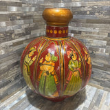 Hand Painted Metal Indian Vase GIFT 10x13