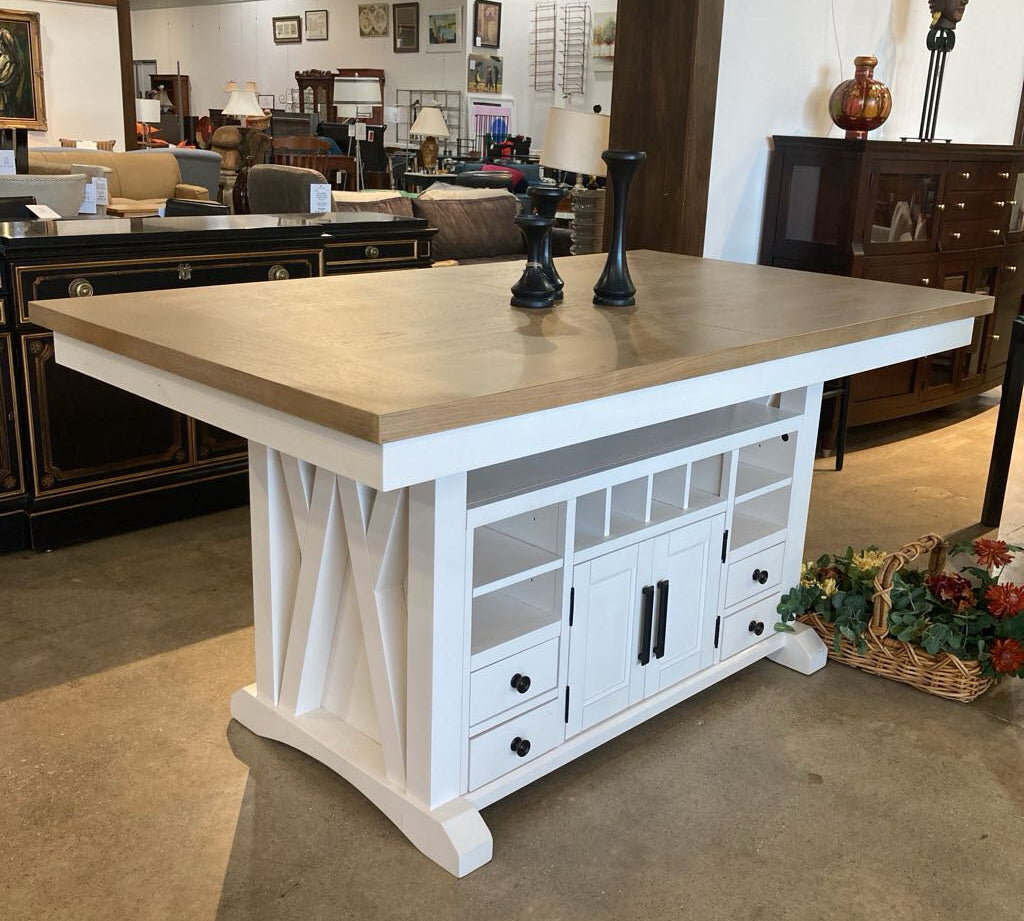 Nantucket Cotton Extendable Counter Height DINING TABLE 72w42d37h