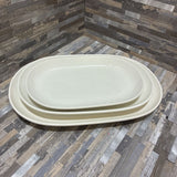 Set Of 3 Transparan Magnus Oval Kayik GIFT White 15x10
