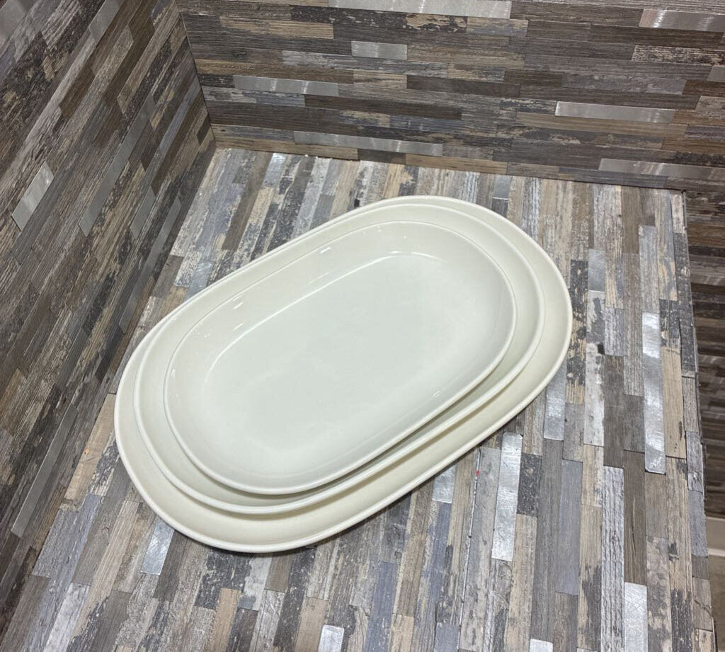 Set Of 3 Transparan Magnus Oval Kayik GIFT White 15x10