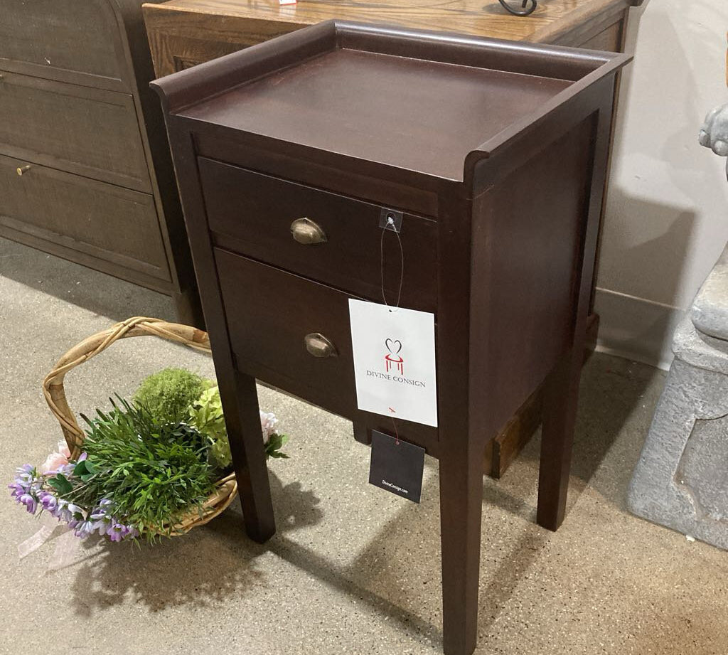 Gabriel Artifacts 2-Drawer SIDE TABLE Dark Brown 18w14d30h