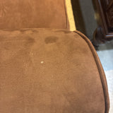 Rolled Arm Micro Suede LOVE SEAT Brown 66w42d33h