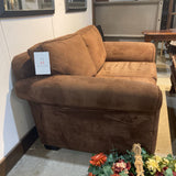 Rolled Arm Micro Suede LOVE SEAT Brown 66w42d33h