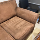 Rolled Arm Micro Suede LOVE SEAT Brown 66w42d33h