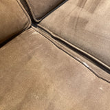 Rolled Arm Micro Suede LOVE SEAT Brown 66w42d33h