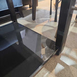 Square Tiered Lacquer END/SIDE TABLE Black 23.5w23.5d20h