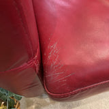 Leather Armchair w/ Ottoman CHAIR Red 33w34d34h