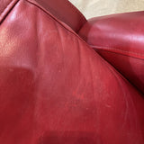 Leather Armchair w/ Ottoman CHAIR Red 33w34d34h
