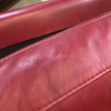 Leather Armchair w/ Ottoman CHAIR Red 33w34d34h