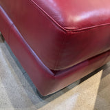Leather Armchair w/ Ottoman CHAIR Red 33w34d34h
